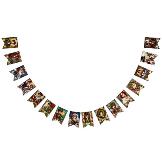 Steampunk Kerstmis Vlaggetjes (Alle)