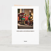 Steampunk Kersttrein wenskaart Feestdagen Kaart (Achterkant)