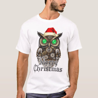 Steampunk Kerstuil: Antieke Messing & Smaragd E T-shirt