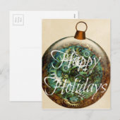 Steampunk-kerstversiering Feestdagenkaart (Voorkant / Achterkant)