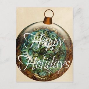 Steampunk-kerstversiering Feestdagenkaart
