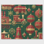 Steampunk kerstversiering inpakpapier (Vlak)