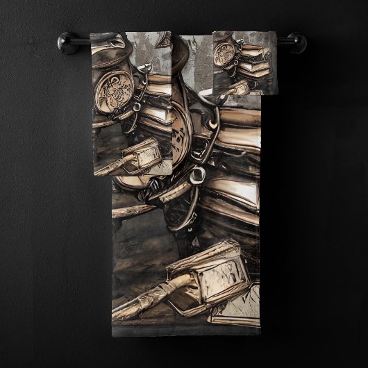 steampunk ketel | Spellbooks en klokken Bad Handdoek