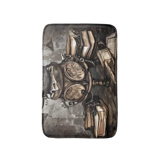 steampunk ketel | Spellbooks en klokken Badmat (Voorkant Verticaal)