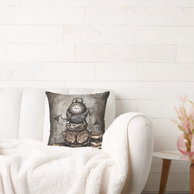  steampunk ketel | Spellbooks en klokken Kussen (Bank)