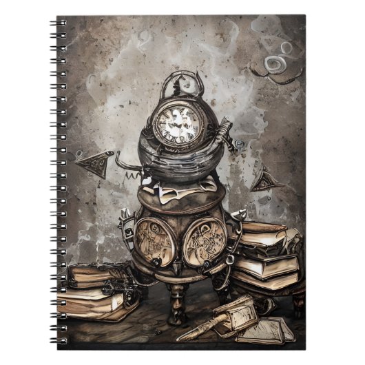 steampunk ketel | Spellbooks en klokken Notitieboek (Voorkant)