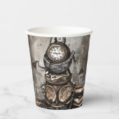  steampunk ketel | Spellbooks en klokken Papieren Bekers (Voorkant)
