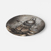  steampunk ketel | Spellbooks en klokken Papieren Bordje (Gekanteld)