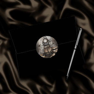  steampunk ketel   Spellbooks en klokken Ronde Sticker