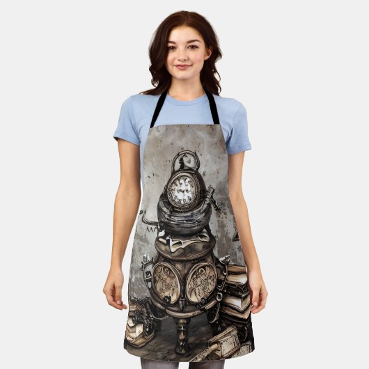  steampunk ketel | Spellbooks en klokken Schort (Gedragen)