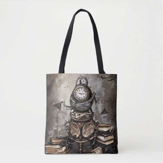  steampunk ketel | Spellbooks en klokken Tote Bag (Voorkant)