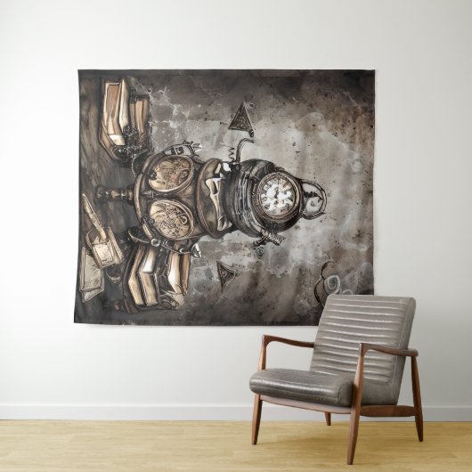 steampunk ketel | Spellbooks en klokken Wandkleed (In Situ (horizontaal))