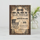 Steampunk  Kijk Baby shower Kaart (Staand voorkant)