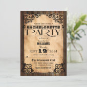 Steampunk Kijk Bachelorette Party Kaart (Staand voorkant)