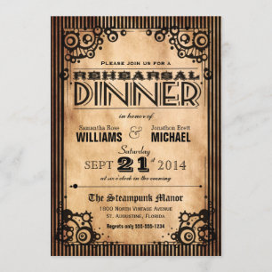 Steampunk Kijk repetitief Dinner Kaart