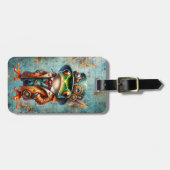 Steampunk Kikker Gepersonaliseerde Bagage Label (Voorkant horizontaal)