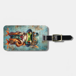 Steampunk Kikker Gepersonaliseerde Bagage Label