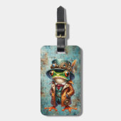 Steampunk Kikker Gepersonaliseerde Bagage Label (Voorkant verticaal)