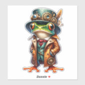 Steampunk Kikker Transparante Sticker (Vel)