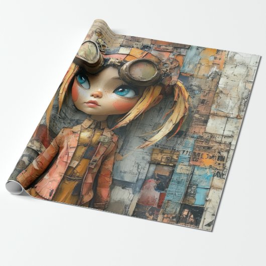Steampunk Kinder inpakpapier (Uitgerold)