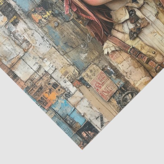 Steampunk Kinder VI Tissuepapier (Detail)