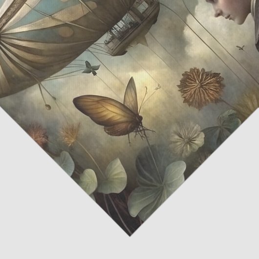 Steampunk Kinderen Luchtschip Tissuepapier (Detail)