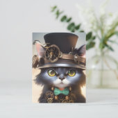 Steampunk Kitten Briefkaart (Staand voorkant)