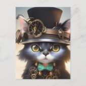 Steampunk Kitten Briefkaart (Voorkant)
