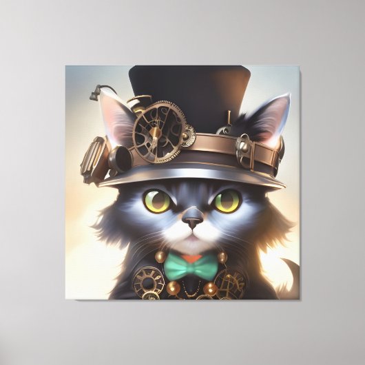 Steampunk Kitten Canvas Afdruk (Voorkant)