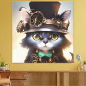 Steampunk Kitten Canvas Afdruk (Insitu (Woonkamer))