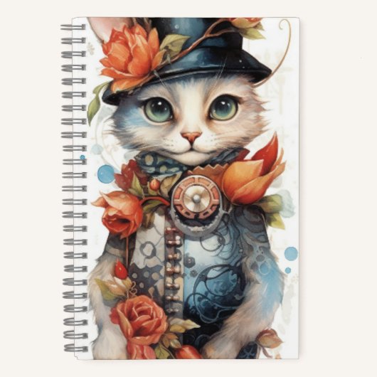 Steampunk Kitten Cat Notitieboek (Voorkant)