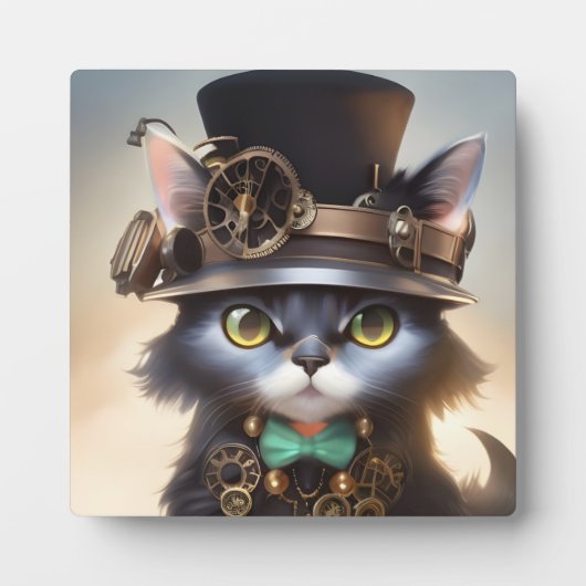 Steampunk Kitten Fotoplaat (Voorkant)