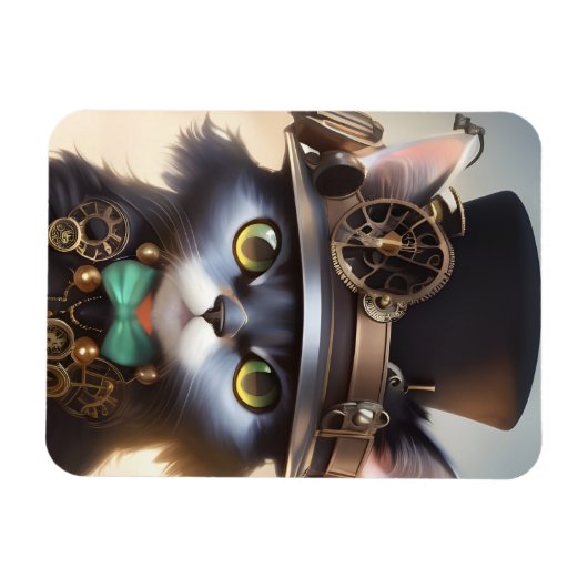 Steampunk Kitten Magneet (Horizontaal)
