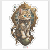 Steampunk Kitten Sticker (Vel)