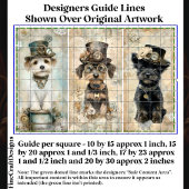 Steampunk Kleine Schattigee Hondenportretten DK9L  Tissuepapier