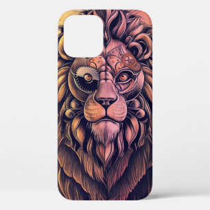 Steampunk-kleurenverloop Rustische lion Case-Mate iPhone Case