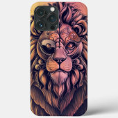 Steampunk-kleurenverloop Rustische lion Case-Mate iPhone Case (Achterkant)