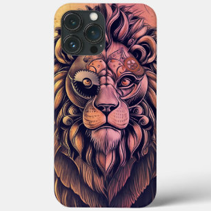Steampunk-kleurenverloop Rustische lion Case-Mate iPhone Case