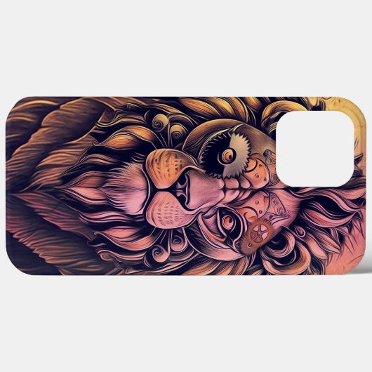 Steampunk-kleurenverloop Rustische lion Case-Mate iPhone Case (Achterkant (horizontaal))