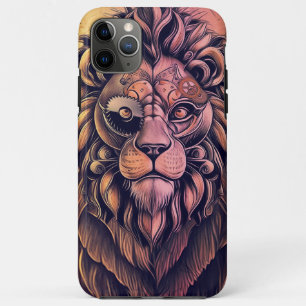 Steampunk-kleurenverloop Rustische lion Case-Mate iPhone Case
