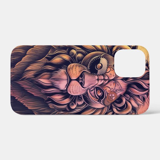 Steampunk-kleurenverloop Rustische lion Case-Mate iPhone Case (Achterkant (horizontaal))