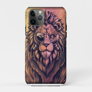 Steampunk-kleurenverloop Rustische lion Case-Mate iPhone Case