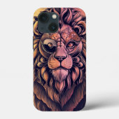 Steampunk-kleurenverloop Rustische lion Case-Mate iPhone Case (Achterkant)