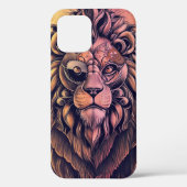 Steampunk-kleurenverloop Rustische lion Case-Mate iPhone Case (Achterkant)
