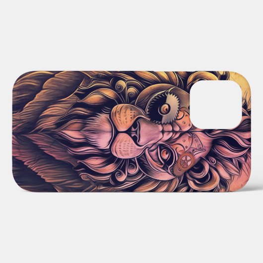 Steampunk-kleurenverloop Rustische lion Case-Mate iPhone Case (Achterkant (horizontaal))