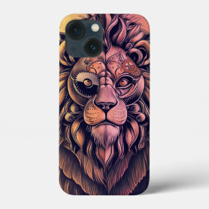 Steampunk-kleurenverloop Rustische lion Case-Mate iPhone Case