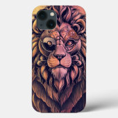 Steampunk-kleurenverloop Rustische lion Case-Mate iPhone Case (Achterkant)