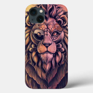 Steampunk-kleurenverloop Rustische lion Case-Mate iPhone Case