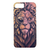 Steampunk-kleurenverloop Rustische lion Case-Mate iPhone Case (Achterkant)