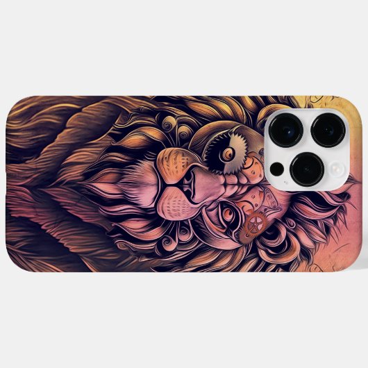 Steampunk-kleurenverloop Rustische lion Case-Mate iPhone Case (Achterkant (horizontaal))